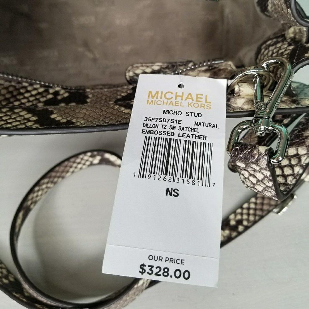 NWT Michael Kors Dillon Natural Medium Satchel - Picture 8 of 8